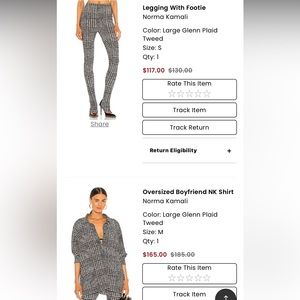 Oversized Boyfriend NK Shirt in Large Glenn Plaid Tweed and matching leggings